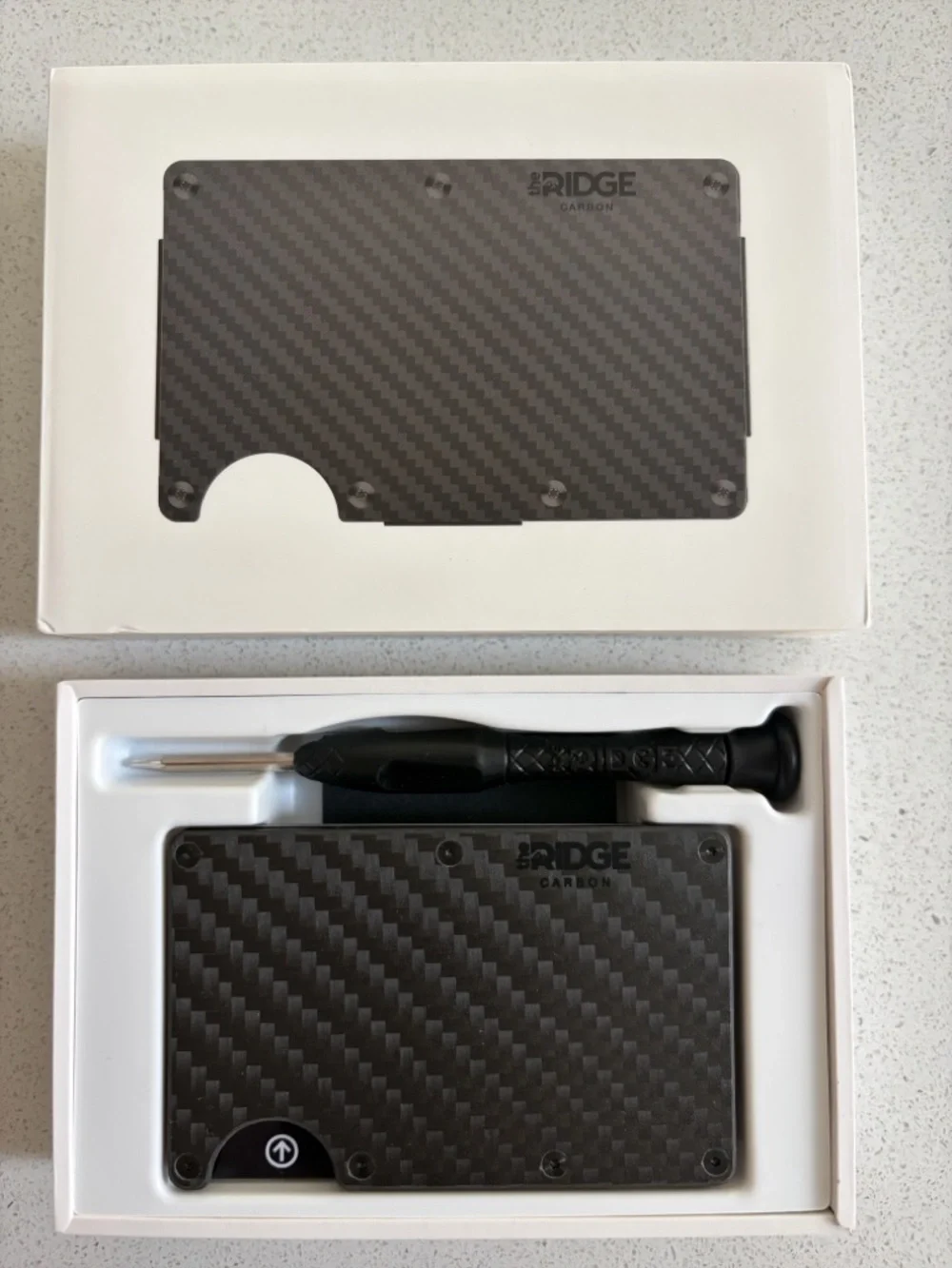 Ridge Carbon Fiber Money Clip Wallet - Black